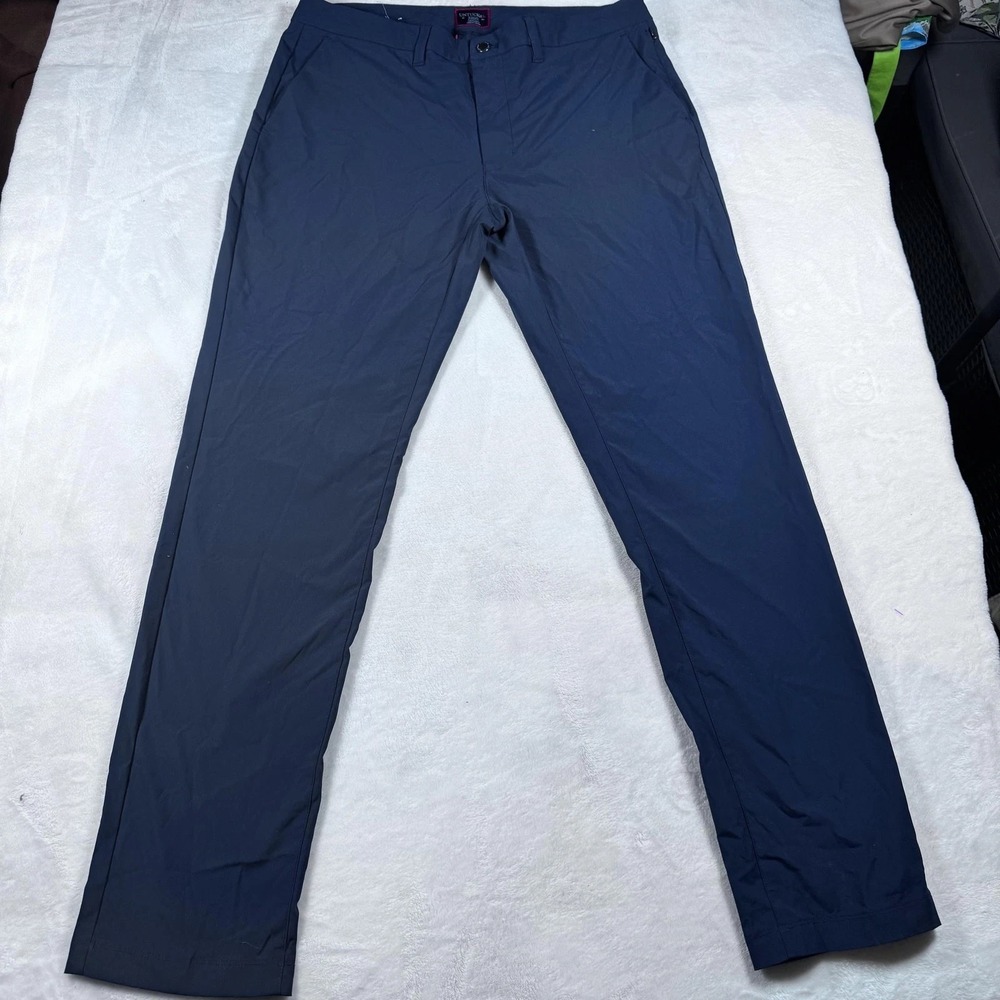 UNTUCKit Pants Mens 34x32 Navy Straight Fit Performance‎ Polyester Dress Chino